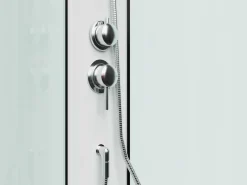 Shower & Design Cabina de ducha cuadrada - Negro y blanco - L80 x L80 x Alt. 225 cm - SAMABI