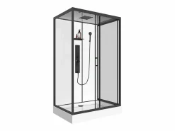 Shower & Design Cabina de ducha de hidromasaje rectangular, Ancho 110 x Prof. 80 x Alt. 215 cm, SULIPA