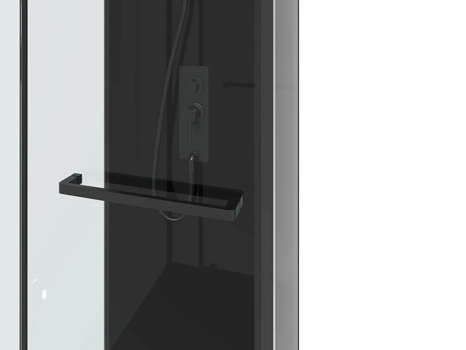 Discount Shower & Design Cabina de ducha de ángulo reversible, con plato de ducha, Ancho 90 x An90 x Al213/232 cm, DAMILU Negro