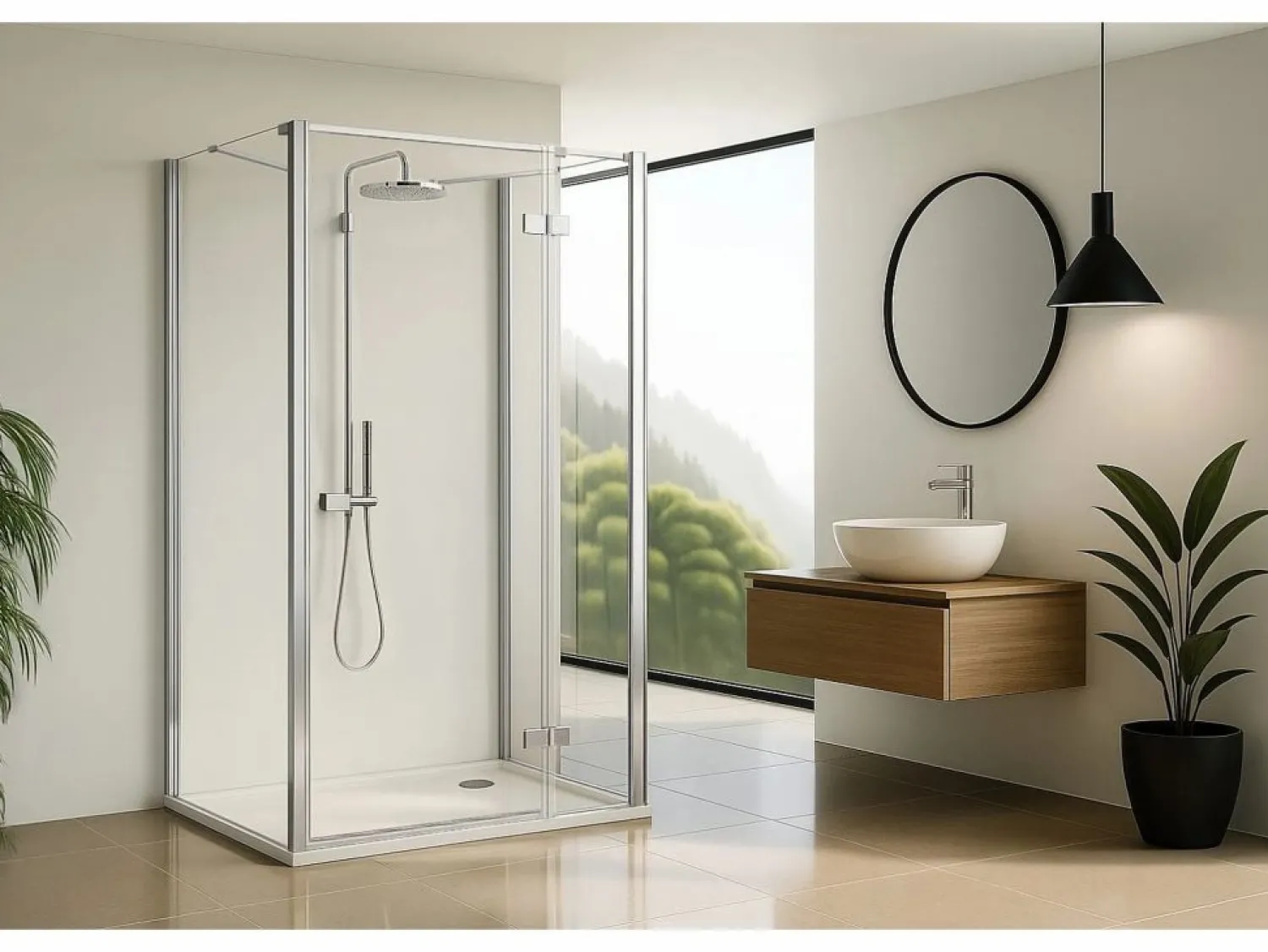 New Rea Cabina De Ducha De Pared Atlas Chrome 120X100 Left Plateado