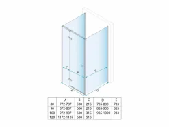 Rea Cabina De Ducha De Pared Atlas Chrome 100X80 Left