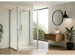 Cabina De Ducha De Pared Atlas Chrome 80X80 Left Cabina De Ducha