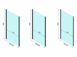 Outlet Rea Cabina De Ducha De Pared Rapid Slide 130X80 Black Negro