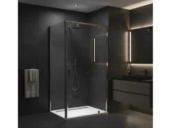 Online Rea Cabina De Ducha Esquinera Primo Swing 80X90 Chrome Gris