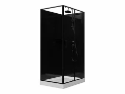 Outlet Shower & Design Cabina de ducha esquinera reversible, , L110 x l80 x H225 cm, ZODANI Negro