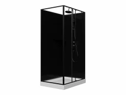 Outlet Shower & Design Cabina de ducha esquinera reversible, , L110 x l80 x H225 cm, ZODANI Negro