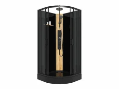 Shower & Design Cabina de ducha hidromasaje, y bambú, L90 x Al225 cm, TILOMA