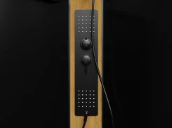 Best Shower & Design Cabina de ducha hidromasaje con panel de bambú - L90 x l90 x H225 cm - DESULO Negro