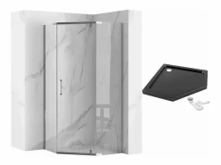 Outlet Rea Cabina De Ducha Axin 90X90 Chrome Gris