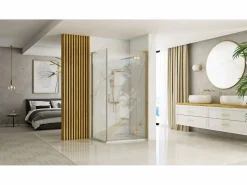Rea Cabina De Ducha Hugo Brush Gold 100X80