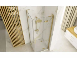 Outlet Cabina De Ducha Hugo 80X80 Brush Gold Mampara De Ducha