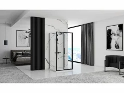 Clearance Rea Cabina De Ducha Rapid Slide 160x80 Black Negro