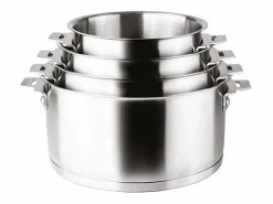Lacor Cacerola de acero inoxidable de 24 cm con mango desmontable y sistema Click & Lock - Colección Combi de