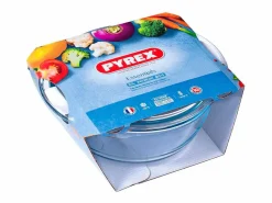 Cacerola de vidrio Essentials forma redonda con tapa 2,1L Material Y Utensilios De Cocina