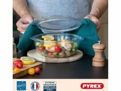 Cacerola de vidrio Essentials forma redonda con tapa 2,1L Material Y Utensilios De Cocina