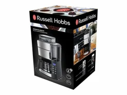Cafetera de filtro Russell Hobbs Grind & Brew 25610-56 con molinillo integrado, capacidad para 10 tazas, diseño en vidrio y acero inoxidable