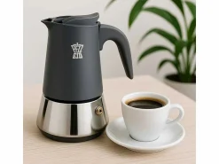 Discount Cafetera Italiana Pezzetti Steelexpress 6 Tazas Acero Inoxidable Todos Fuegos Inducción Azul Índigo Pequeño Electrodoméstico