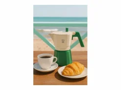 Clearance Cafetera Italiana Pezzetti FUTUREXPRESS Aluminio 3 Tazas – Café Espresso Auténtico y Aromas Intensos Verde