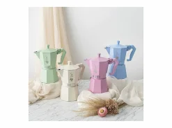 Bialetti Cafetera Moka Exclusive 6T Verde Pastel - Estilo Vintage y Moderno