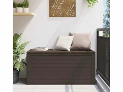 Discount Cagnes-sur-Mer Caja de almacenamiento de jardín marrón 116x44x55 cm Baúl De Jardín