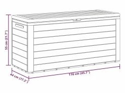 Discount Cagnes-sur-Mer Caja de almacenamiento de jardín marrón 116x44x55 cm Baúl De Jardín
