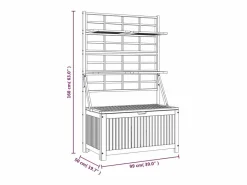 vidaxl Caja de almacenaje con enrejado madera de acacia 99x50x160 cm