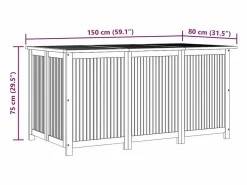 Clearance Caja de almacenaje de jardín madera maciza acacia 150x80x75 cm Baúl De Jardín