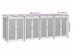 vidaxl Caja de almacenaje de jardín madera maciza acacia 280x87x104 cm