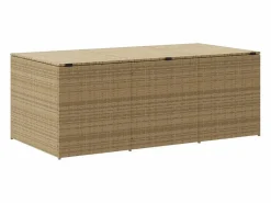 New Caja de almacenaje de jardín ratán sintético mezcla 984L Baúl De Jardín