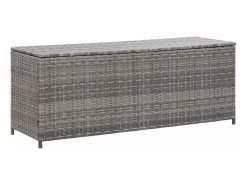 vidaxl Caja de almacenaje de jardín ratán sintético 150x50x60 cm