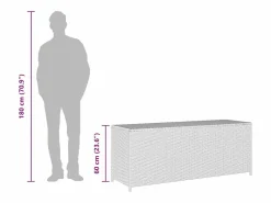 vidaxl Caja de almacenaje de jardín ratán sintético 150x50x60 cm