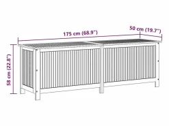 vidaxl Caja de almacenaje de jardín madera maciza acacia 175x50x58 cm