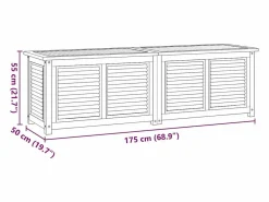 Discount Caja de almacenaje de jardín con bolsa teca maciza 175x50x55 cm Baúl De Jardín