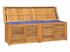 Discount Caja de almacenaje de jardín con bolsa teca maciza 175x50x55 cm Baúl De Jardín