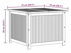 vidaxl Caja de almacenaje de jardín madera maciza acacia 75x75x58 cm