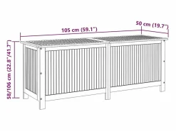 Caja de almacenaje de jardín madera maciza acacia 150x50x58 cm Baúl De Jardín