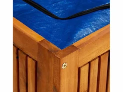 Caja de almacenaje de jardín madera maciza acacia 150x50x58 cm Baúl De Jardín