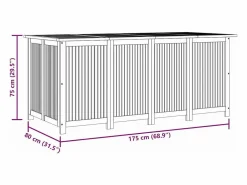 Best Caja de almacenaje de jardín madera maciza acacia 175x80x75 cm Baúl De Jardín