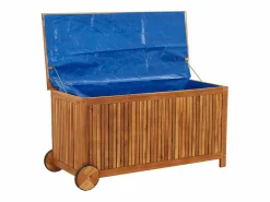 Hot vidaxl Caja de almacenaje de jardín ruedas acacia maciza 113x50x58 cm Color natural claro