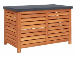 vidaxl Caja de almacenaje de jardín madera maciza eucalipto 90x48x55cm