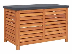 vidaxl Caja de almacenaje de jardín madera maciza eucalipto 90x48x55cm