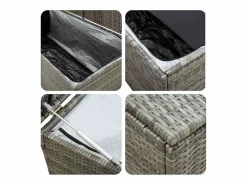 Sale Caja de almacenaje de jardín ratán sintético 180x90x70 cm Baúl De Jardín