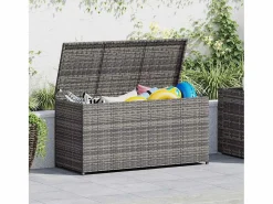 vidaxl Caja de almacenaje de jardín ratán sintético 120x50x60 cm