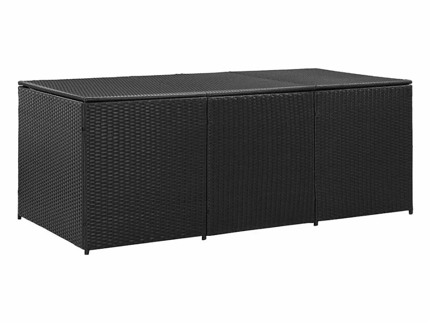 Outlet vidaxl Caja de almacenaje de jardín ratán sintético 180x90x70 cm Negro