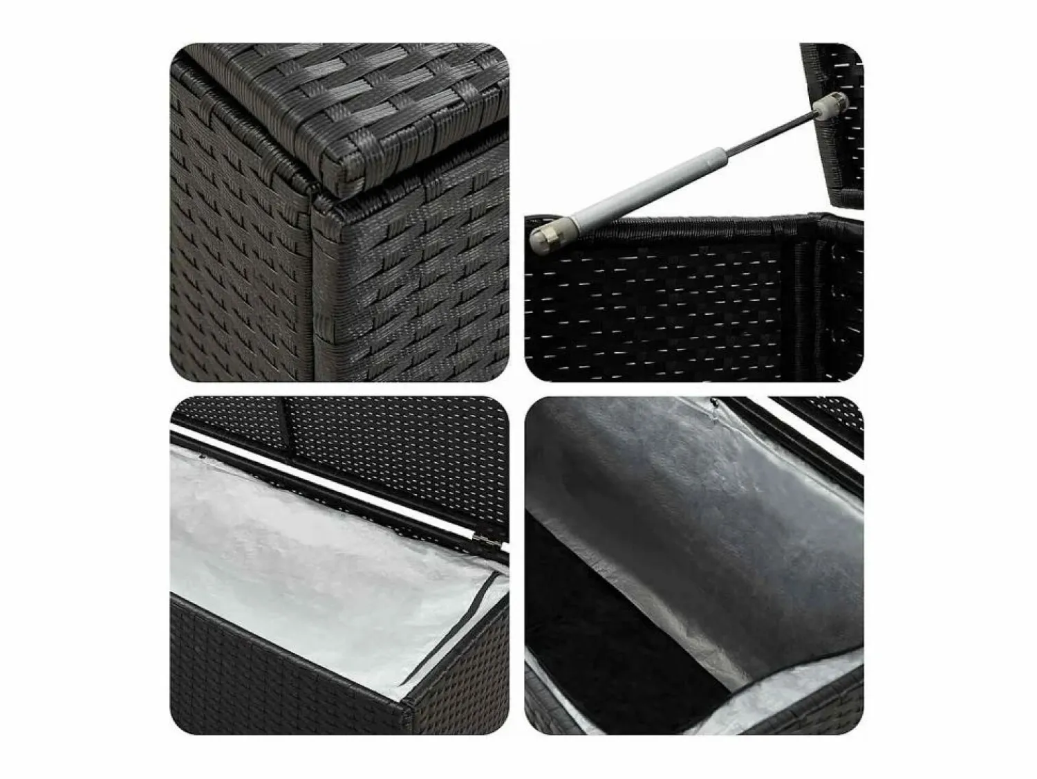Outlet vidaxl Caja de almacenaje de jardín ratán sintético 180x90x70 cm Negro