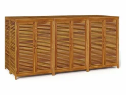 New vidaxl Caja de almacenaje de jardín madera maciza acacia 210x87x104 cm Color natural claro