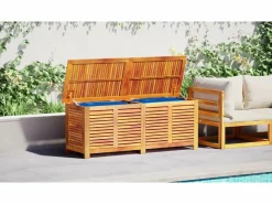 vidaxl Caja de almacenaje de jardín madera maciza acacia 90x50x56 cm Color natural claro