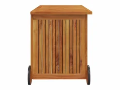 Best Caja de almacenaje de jardín ruedas acacia maciza 90x50x58 cm Baúl De Jardín