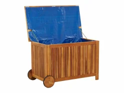 Best Caja de almacenaje de jardín ruedas acacia maciza 90x50x58 cm Baúl De Jardín
