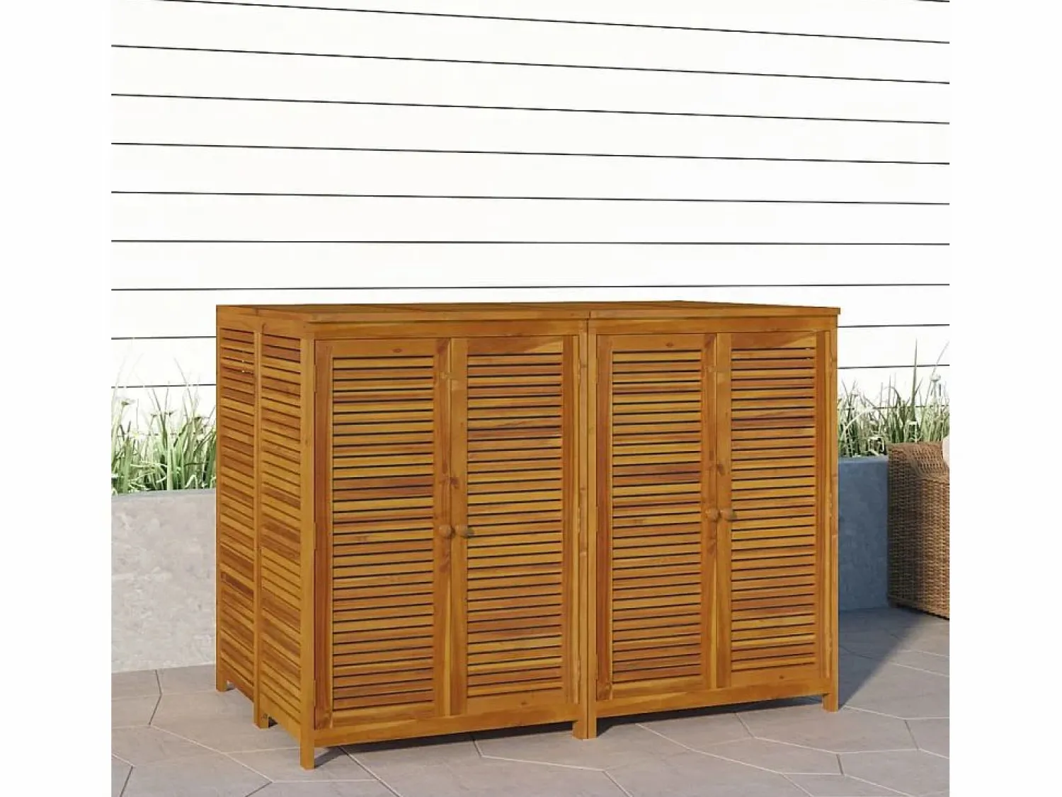 vidaxl Caja de almacenaje de jardín madera maciza acacia 140x87x104 cm